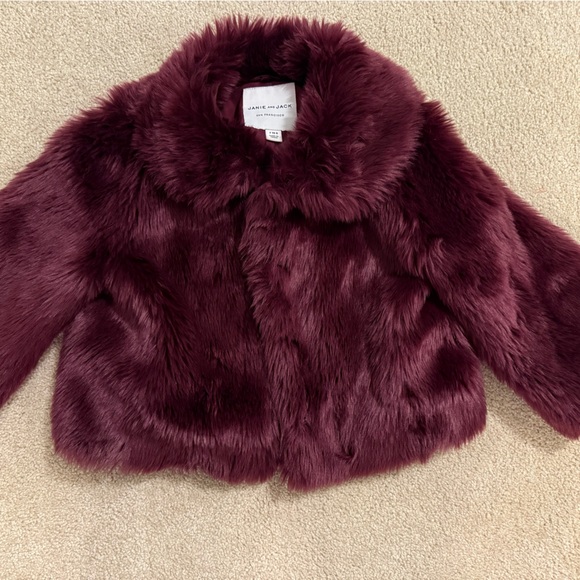 Janie and Jack Other - Janie and Jack Faux Fur Jacket in Deep Plum